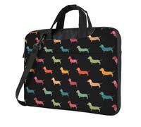 eeprty Cute Dachshound Dogs Print Stylish Printed Laptop Bag Modern Retro Computer Tote For Her Unique Birthday Gift