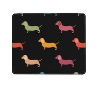 eeprty Cute Dachshound Dogs Stable Grip Mouse Pad Desk Mat, Lock Edge with Non-Slip Rubber Bottom for Computer Laptop PC