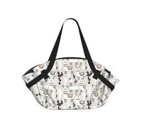 eeprty Cute Giraffe with Colors Sunglasses Funny Printed Foldable Outdoor Blanket With Internal Pockets, Round 94cm Mat for Beach Lawn Outing