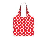 eeprty Cute Polka Dot Printed Reusable Grocery Tote Bag, Foldable Shopping Bag 25L, Lightweight for Travel Daily Use