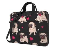eeprty Cute Pug Print Stylish Printed Laptop Bag Modern Retro Computer Tote For Her Unique Birthday Gift
