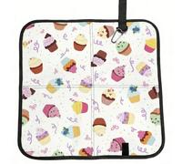 eeprty Delicious Cupcakes Printed Portable Seat Cushion Strap, Foldable Pad for Stadium Bleachers Hiking Travel