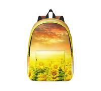 eeprty Dreamlike Sunset Of A Sunflower Field Printing Boys Girls Drawstring Bags String Backpack Bulk Cinch Sack Tote Bags For Gym, Sports, Travel