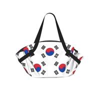 eeprty Flag of Republic of Korea Printed Foldable Outdoor Blanket With Internal Pockets, Round 94cm Mat for Beach Lawn Outing