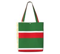 eeprty Flag Of The Chechen Republic Print Canvas Reusable Grocery Shopping Blank Tote Bag With Handles For Crafts, Tote Bags For Women