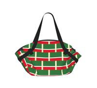 eeprty Flag of the Chechen Republic Printed Foldable Outdoor Blanket With Internal Pockets, Round 94cm Mat for Beach Lawn Outing