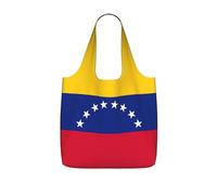 eeprty Flag of Venezuela Printed Reusable Grocery Tote Bag, Foldable Shopping Bag 25L, Lightweight for Travel Daily Use