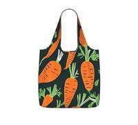 eeprty Happy carrot seamless pattern Printed Reusable Grocery Tote Bag, Foldable Shopping Bag 25L, Lightweight for Travel Daily Use