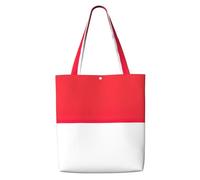 eeprty Indonesian Flag Print Canvas Reusable Grocery Shopping Blank Tote Bag With Handles For Crafts, Tote Bags For Women