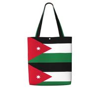 eeprty Jordanian Flag Print Canvas Reusable Grocery Shopping Blank Tote Bag With Handles For Crafts, Tote Bags For Women