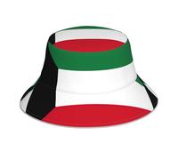 eeprty Kuwaiti Flag Print Sun Protection Hat, Reflective Bucket Hat, Reversible Outdoor Hat for Gardening and Fishing Black