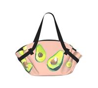 eeprty Many avocado images Printed Foldable Outdoor Blanket With Internal Pockets, Round 94cm Mat for Beach Lawn Outing