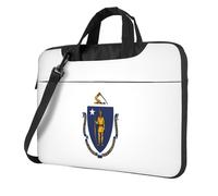 eeprty Massachusetts State Flag Print Stylish Printed Laptop Bag Modern Retro Computer Tote For Her Unique Birthday Gift