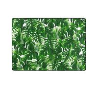 eeprty Monstera Deliciosa Banana Palm Printing Soft Carpet 80x58 In, Flannel Non Slip Carpet For Autumn Living Room Office With Memory Foam