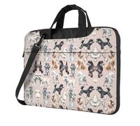 eeprty Oodles Of Poodles Print Stylish Printed Laptop Bag Modern Retro Computer Tote For Her Unique Birthday Gift