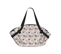 eeprty Oodles of Poodles Printed Foldable Outdoor Blanket With Internal Pockets, Round 94cm Mat for Beach Lawn Outing
