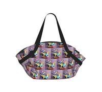 eeprty Origami Multicolor Papercraft Cranes 1 Printed Foldable Outdoor Blanket With Internal Pockets, Round 94cm Mat for Beach Lawn Outing