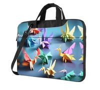 eeprty Origami Multicolor Papercraft Cranes Print Stylish Printed Laptop Bag Modern Retro Computer Tote For Her Unique Birthday Gift