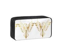 eeprty Phoenix Printed Canvas-Style Pen Case, Roomy Zippered Pouch with Handle for Daily School Office Art