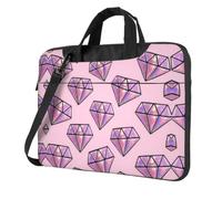 eeprty Pink Diamond Pattern Print Stylish Printed Laptop Bag Modern Retro Computer Tote For Her Unique Birthday Gift