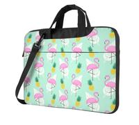 eeprty Pink Flamingo Pineapples Print Stylish Printed Laptop Bag Modern Retro Computer Tote For Her Unique Birthday Gift