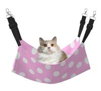 eeprty Pink Polka Dots Pet Cage Hammock,Warm Pet Hammock,Soft Hanging Cat Bed Mat Winter Warm