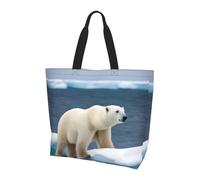 eeprty Polar Bear Large Tote Bag For Women, Durable Shoulder Bag With All-Over Print, Reusable Shopping Handbag For Work Travel