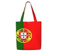 eeprty Portuguese Flag Print Canvas Reusable Grocery Shopping Blank Tote Bag With Handles For Crafts, Tote Bags For Women