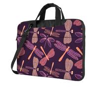 eeprty Purple Dragonfly Print Stylish Printed Laptop Bag Modern Retro Computer Tote For Her Unique Birthday Gift