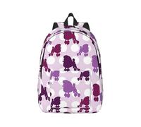 eeprty Purple Poodle Polka Dot Printing Boys Girls Drawstring Bags String Backpack Bulk Cinch Sack Tote Bags For Gym, Sports, Travel