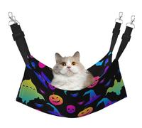 eeprty Rainbow Halloween Ghost Witch Hat Spiders Pet Cage Hammock,Warm Pet Hammock,Soft Hanging Cat Bed Mat Winter Warm