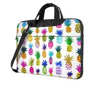 eeprty Rainbow Pineapple Print Stylish Printed Laptop Bag Modern Retro Computer Tote For Her Unique Birthday Gift