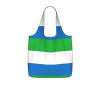 eeprty Sierra Leone flag Printed Reusable Grocery Tote Bag, Foldable Shopping Bag 25L, Lightweight for Travel Daily Use