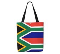 eeprty South African Flag Print Canvas Reusable Grocery Shopping Blank Tote Bag With Handles For Crafts, Tote Bags For Women