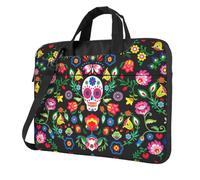 eeprty Sugar And Skulls And Flowers Print Stylish Printed Laptop Bag Modern Retro Computer Tote For Her Unique Birthday Gift