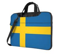 eeprty Swedish Flag Print Stylish Printed Laptop Bag Modern Retro Computer Tote For Her Unique Birthday Gift