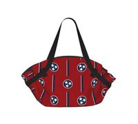 eeprty Tennessee state flag Printed Foldable Outdoor Blanket With Internal Pockets, Round 94cm Mat for Beach Lawn Outing