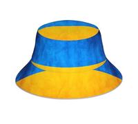 eeprty Ukrainian Flag Print Sun Protection Hat, Reflective Bucket Hat, Reversible Outdoor Hat for Gardening and Fishing Black