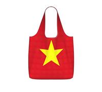 eeprty Vietnamese flag Printed Reusable Grocery Tote Bag, Foldable Shopping Bag 25L, Lightweight for Travel Daily Use