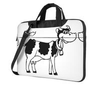 eeprty White And Black Cow Print Stylish Printed Laptop Bag Modern Retro Computer Tote For Her Unique Birthday Gift