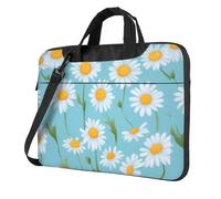 eeprty White Daisy In Light Blue Background Print Stylish Printed Laptop Bag Modern Retro Computer Tote For Her Unique Birthday Gift