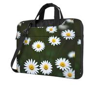 eeprty Wild White Daisy Flower Print Stylish Printed Laptop Bag Modern Retro Computer Tote For Her Unique Birthday Gift