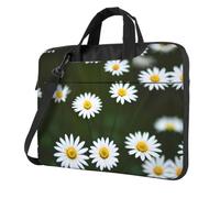 eeprty Wild White Daisy Flower Print Stylish Printed Laptop Bag Modern Retro Computer Tote For Her Unique Birthday Gift