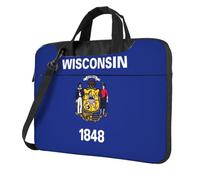 eeprty Wisconsin State Flag Print Stylish Printed Laptop Bag Modern Retro Computer Tote For Her Unique Birthday Gift