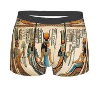 eeprty Women In Ancient Egypt Printing Men'S Underwear Boxer Briefs,S-2xl Comfort Soft Boxer Brief For Men For Travel,Running,Sport Black
