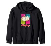 Eepy Cat Retro Aesthetic Sleeping Kitty Cute Meme Design Zip Hoodie