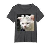 Eepy Cat Silly Sleepy Cat Meme T-Shirt, Women's Plus, Dark Heather Grey, 6X
