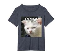 Eepy Cat Silly Sleepy Cat Meme T-Shirt, Women's Plus, Heather Blue, 6X