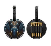 Eerie Elephant Black Printed golf tee storage bag - portable design, easy to organize tee