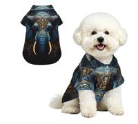 Eerie Elephant Breathable Hawaiian Dog Shirt Summer Button Up Top for Small Medium Dogs L